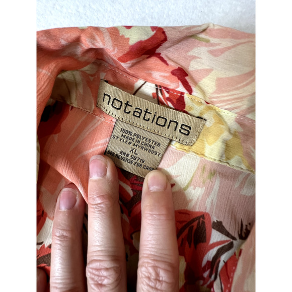 Notations Floral Blouse And Skirt Set Women’s Size XL Sheer Beach Wedding Easter - Picture 6 of 15